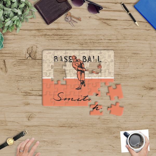 Retro Baseball Jigsaw Puzzle 30 Piece - In Context