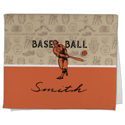 Retro Baseball Kitchen Towel - Poly Cotton w/ Name or Text