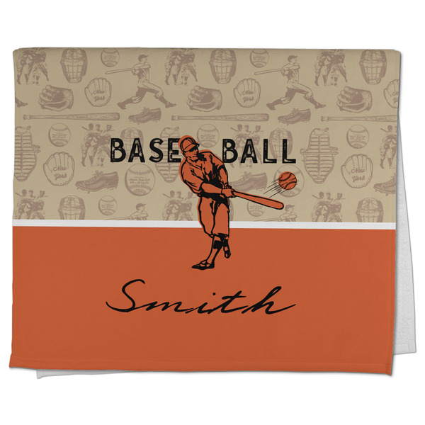 Custom Retro Baseball Kitchen Towel - Poly Cotton w/ Name or Text