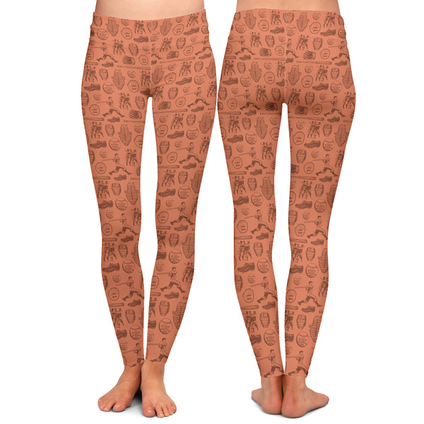 Retro Baseball Ladies Leggings - Front and Back