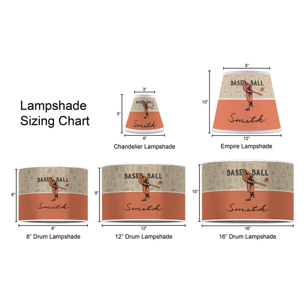 Retro Baseball Lampshade Sizing Chart