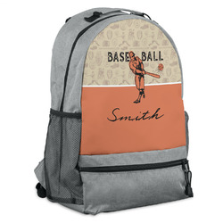 Retro Baseball Backpack - Grey (Personalized)