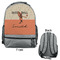 Retro Baseball Large Backpack - Gray - Front & Back View