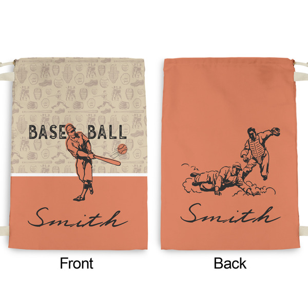 Retro Baseball Large Laundry Bag - Front & Back View