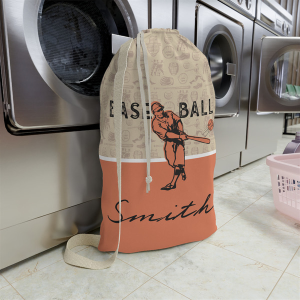 Retro Baseball Large Laundry Bag - In Context