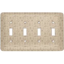 Retro Baseball Light Switch Cover (4 Toggle Plate)