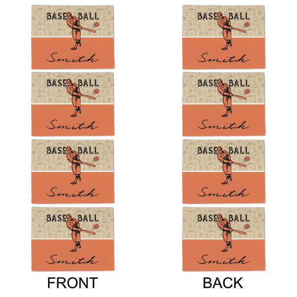 Retro Baseball Linen Placemat - APPROVAL Set of 4 (double sided)