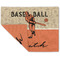 Retro Baseball Double-Sided Linen Placemat - Single w/ Name or Text