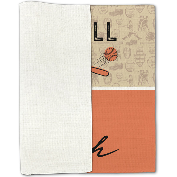 Retro Baseball Linen Placemat - Folded Half