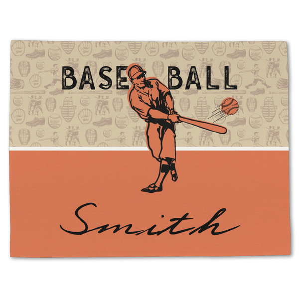 Retro Baseball Linen Placemat - Front