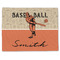 Retro Baseball Single-Sided Linen Placemat - Single w/ Name or Text