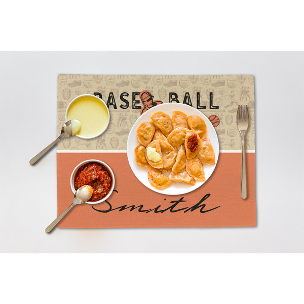 Retro Baseball Linen Placemat - Lifestyle (single)