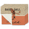 Retro Baseball Single-Sided Linen Placemat - Set of 4 w/ Name or Text