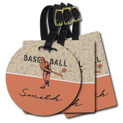 Retro Baseball Plastic Luggage Tag (Personalized)
