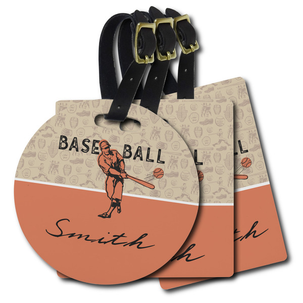 Custom Retro Baseball Plastic Luggage Tag (Personalized)