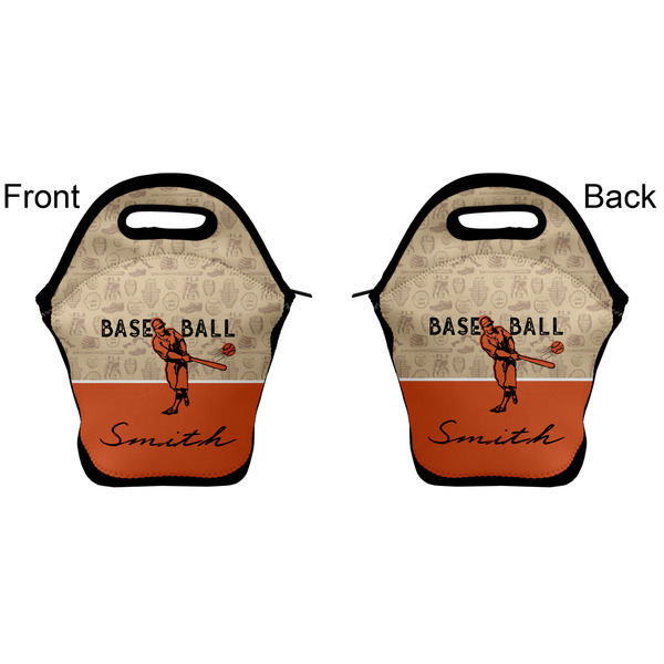 Retro Baseball Lunch Bag - Front and Back