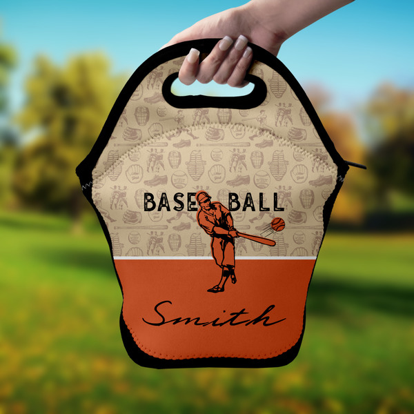 Retro Baseball Lunch Bag - Hand
