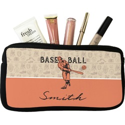 Retro Baseball Makeup / Cosmetic Bag (Personalized)