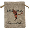 Retro Baseball Medium Burlap Gift Bag - Front