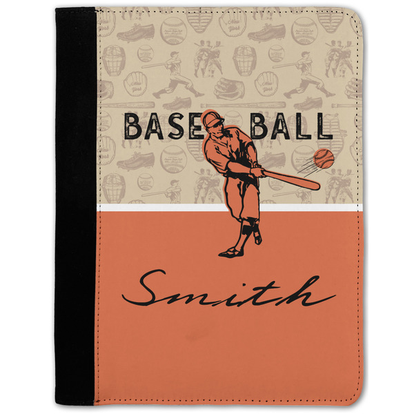 Custom Retro Baseball Notebook Padfolio - Medium w/ Name or Text