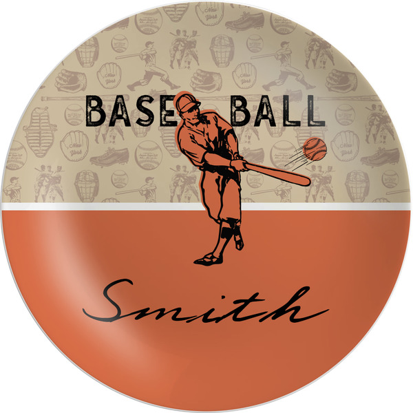 Custom Retro Baseball Melamine Plate (Personalized)