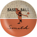 Retro Baseball Melamine Plate - 10" (Personalized)