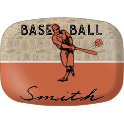 Retro Baseball Melamine Platter w/ Name or Text