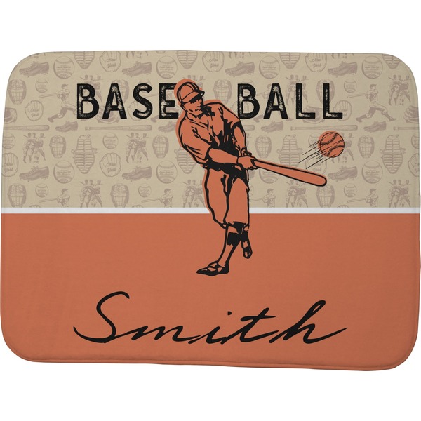 Custom Retro Baseball Memory Foam Bath Mat - 48"x36" (Personalized)