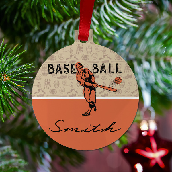 Retro Baseball Metal Ball Ornament - Lifestyle
