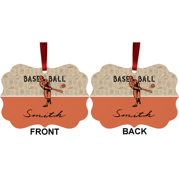 Retro Baseball Metal Benilux Ornament - Front and Back (APPROVAL)