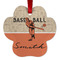 Retro Baseball Metal Paw Ornament - Front