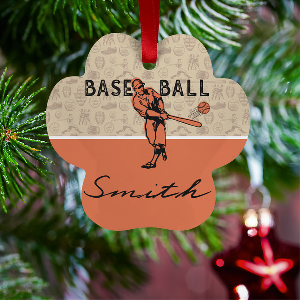 Retro Baseball Metal Paw Ornament - Lifestyle