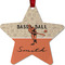 Retro Baseball Metal Star Ornament - Double Sided w/ Name or Text