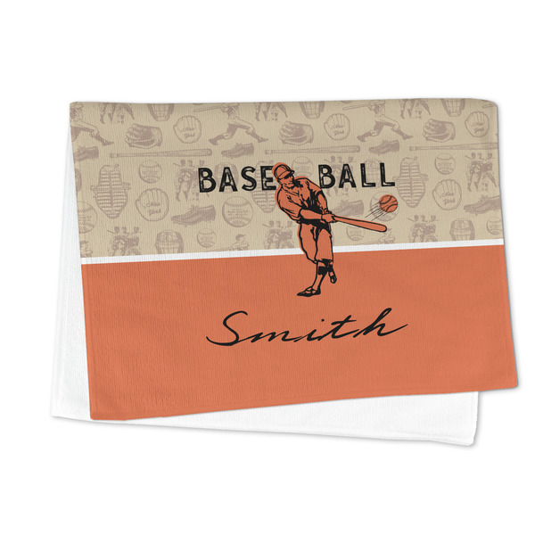 Retro Baseball Microfiber Dish Towel - FOLDED HALF