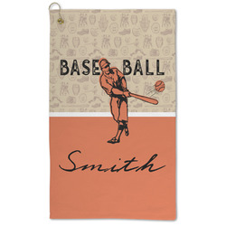 Retro Baseball Microfiber Golf Towel - Large (Personalized)