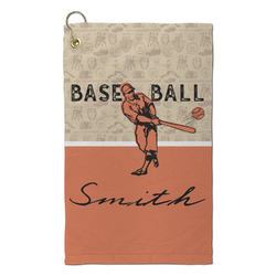 Retro Baseball Microfiber Golf Towel - Small (Personalized)