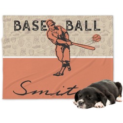 Retro Baseball Dog Blanket - Large (Personalized)