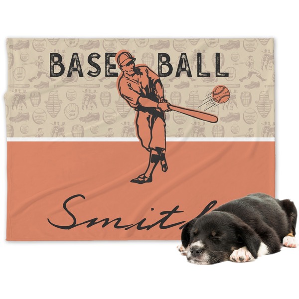 Custom Retro Baseball Dog Blanket (Personalized)