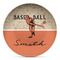 Retro Baseball Microwave Safe Plastic Plate - Composite Polymer (Personalized)