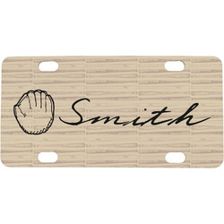 Retro Baseball Mini / Bicycle License Plate (4 Holes) (Personalized)