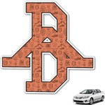 Retro Baseball Monogram Car Decal (Personalized)