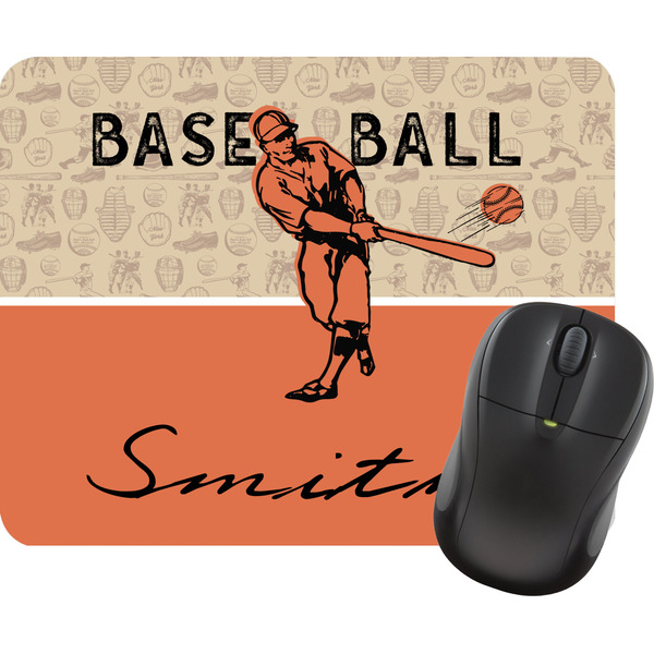 Custom Retro Baseball Rectangular Mouse Pad (Personalized)