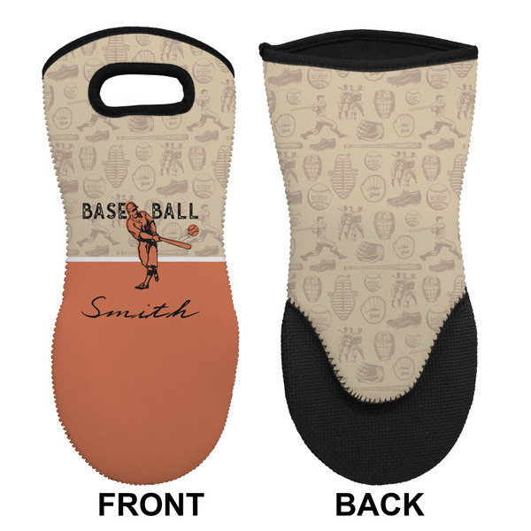Retro Baseball Neoprene Oven Mitt (Front & Back)