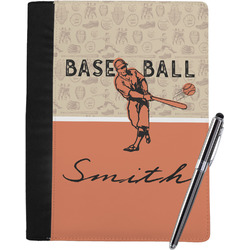 Retro Baseball Notebook Padfolio - Large w/ Name or Text