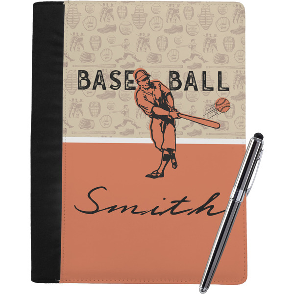 Custom Retro Baseball Notebook Padfolio - Large w/ Name or Text