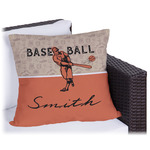 Retro Baseball Outdoor Pillow (Personalized)