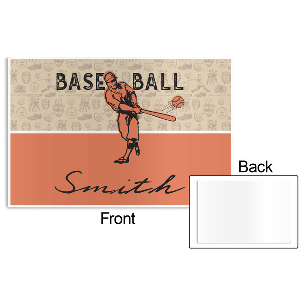Retro Baseball Disposable Paper Placemat - Front & Back