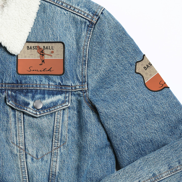 Retro Baseball Patches Lifestyle Jean Jacket Detail