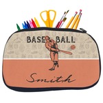 Retro Baseball Neoprene Pencil Case - Medium w/ Name or Text