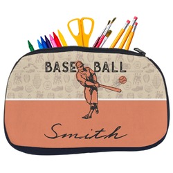 Retro Baseball Neoprene Pencil Case - Medium w/ Name or Text